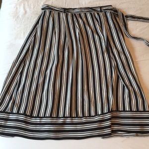 Striped belted Midi skirt Banana Republic NWT
